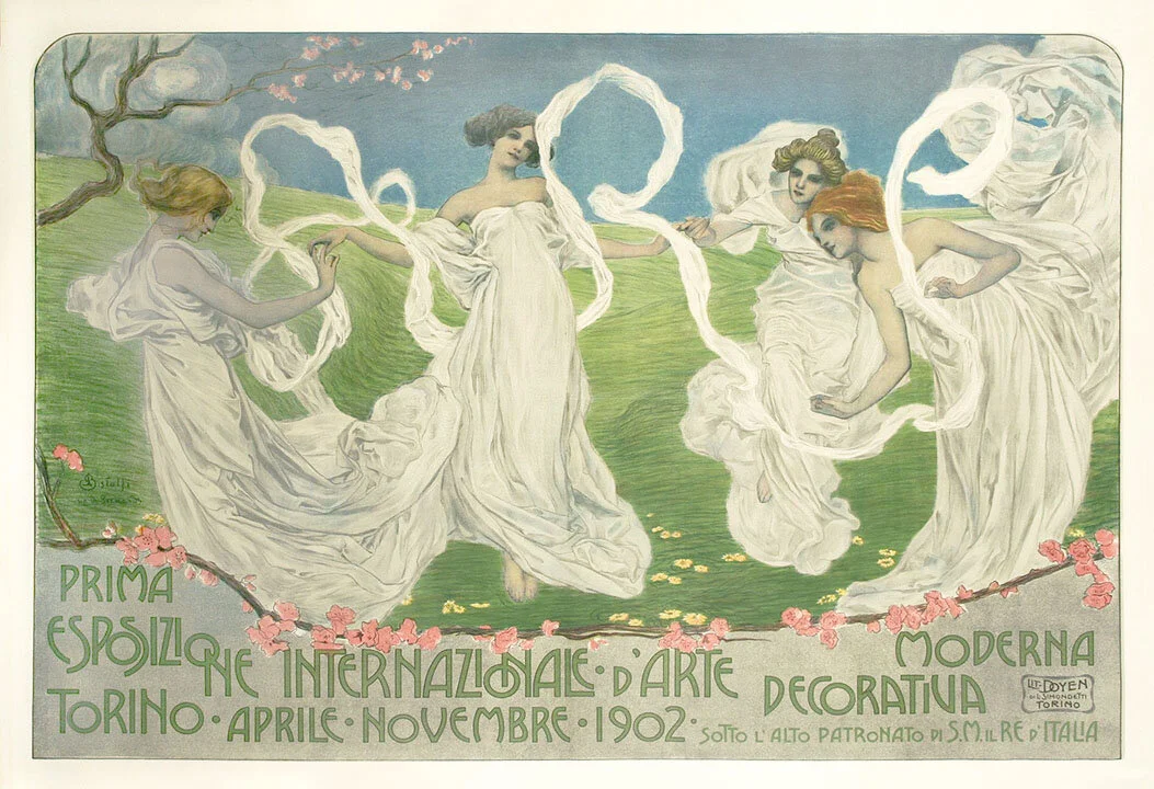 Prima Esposizione Ladies Dancing Vintage French Poster by Leonardo